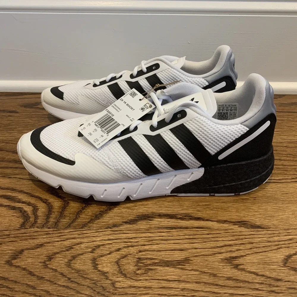 Adidas Originals ZX 1K Boost Running Shoes Black White Men's Size 10 FX6510